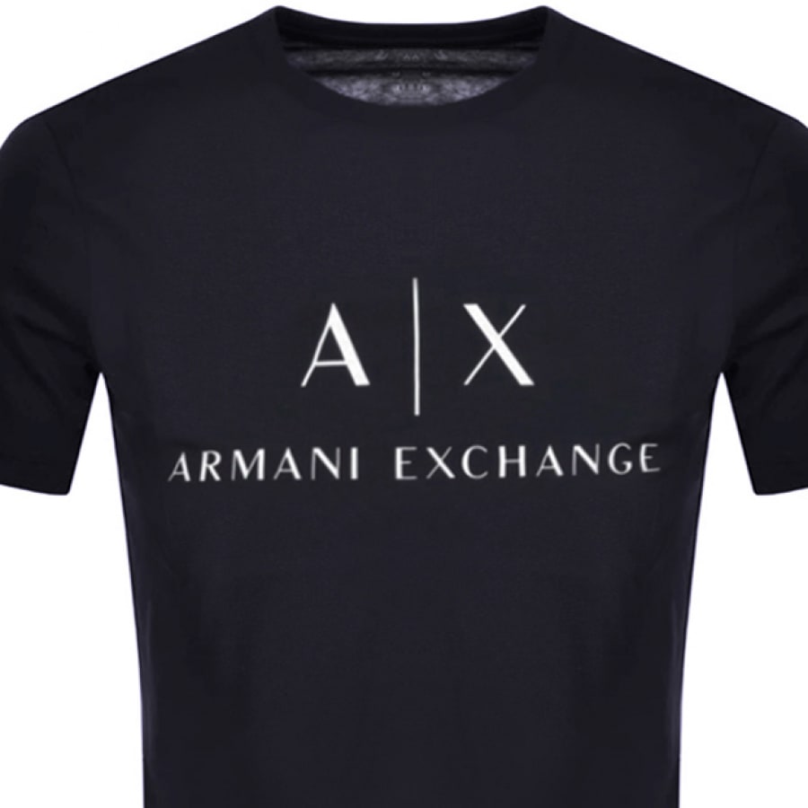 Alternative Image for ProductArmani Exchange Slim Crew Neck Logo T Shirt Navy2